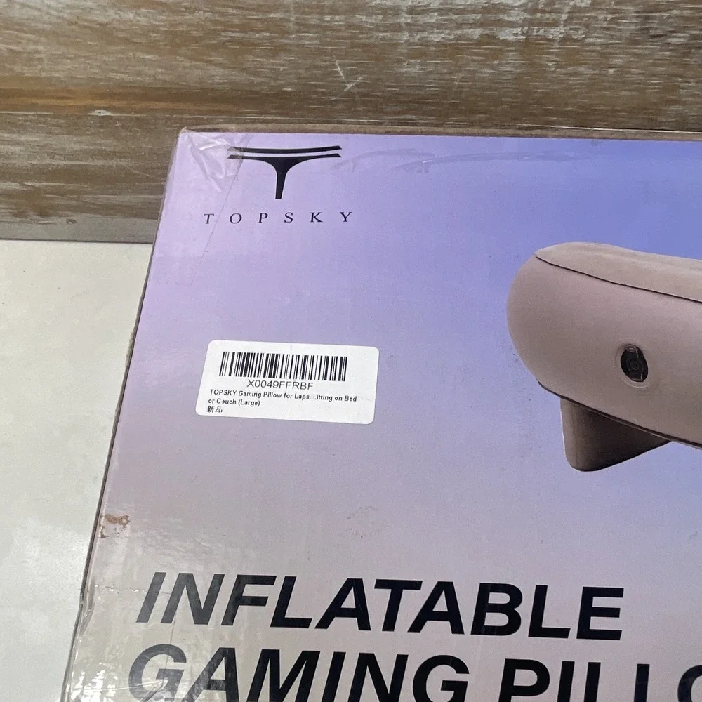 TOPSKY Inflatable Gaming Pillow Large Gray 46in Dia TS500088
